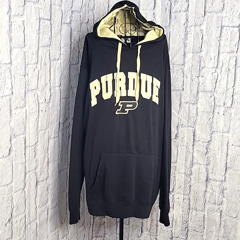 STADIUM ATHLETICS Black with Gold Purdue Hoodie‎ Sweatshirt XXL